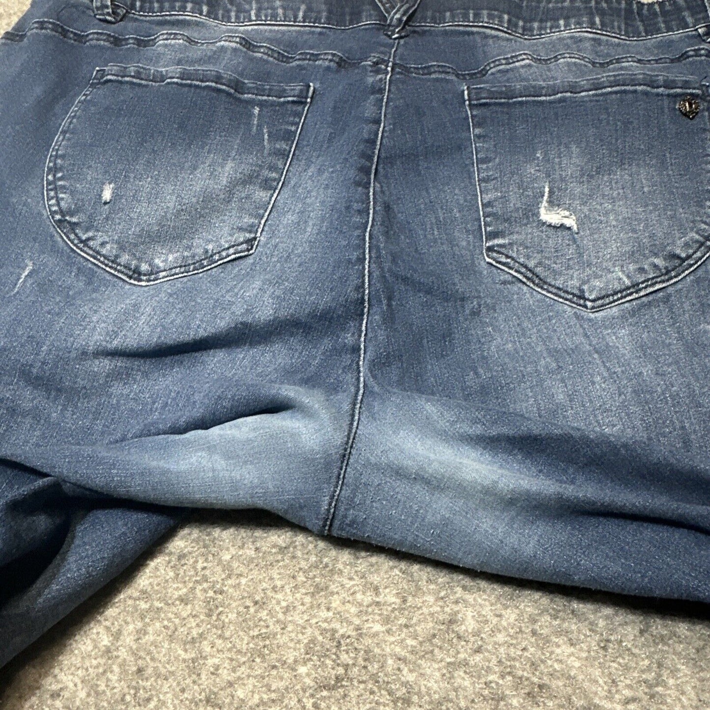 Democracy Distressed AB Technology Skinny Jeans Women's Size 24W Dark Blue Denim