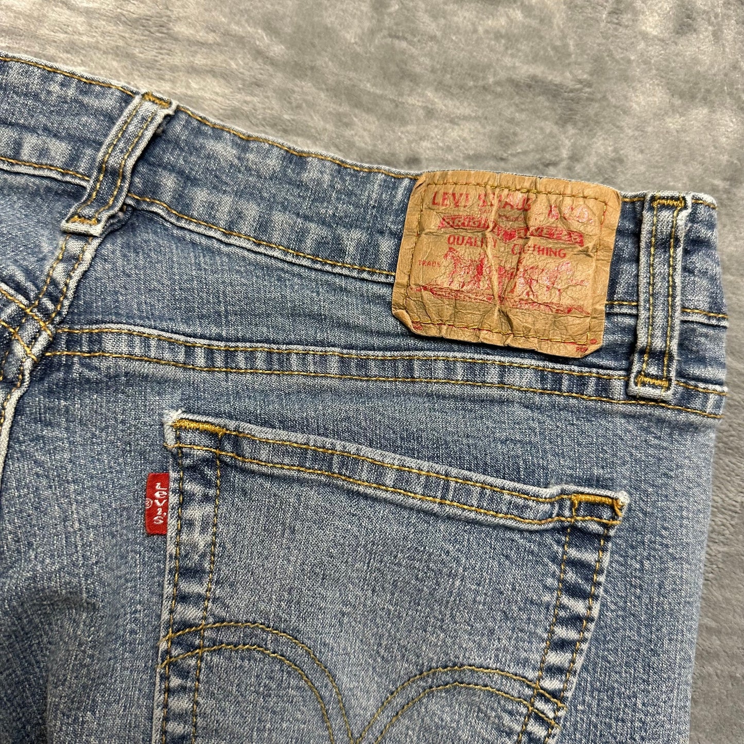 Vintage Levi's Super Low Stretch Bootcut Jeans Women's 7M Blue Denim Light Wash