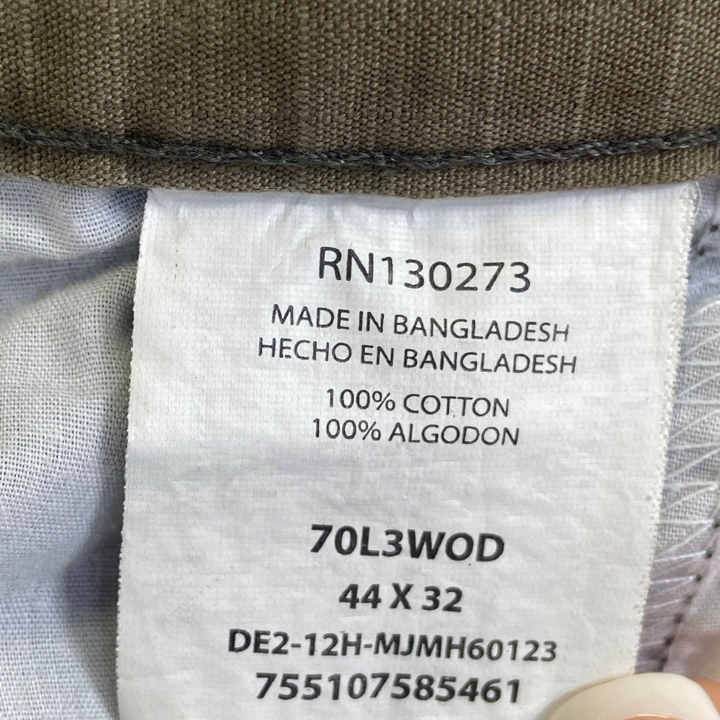 Wrangler Cargo Pants Men's 44x32 Gray Cotton Outdoor