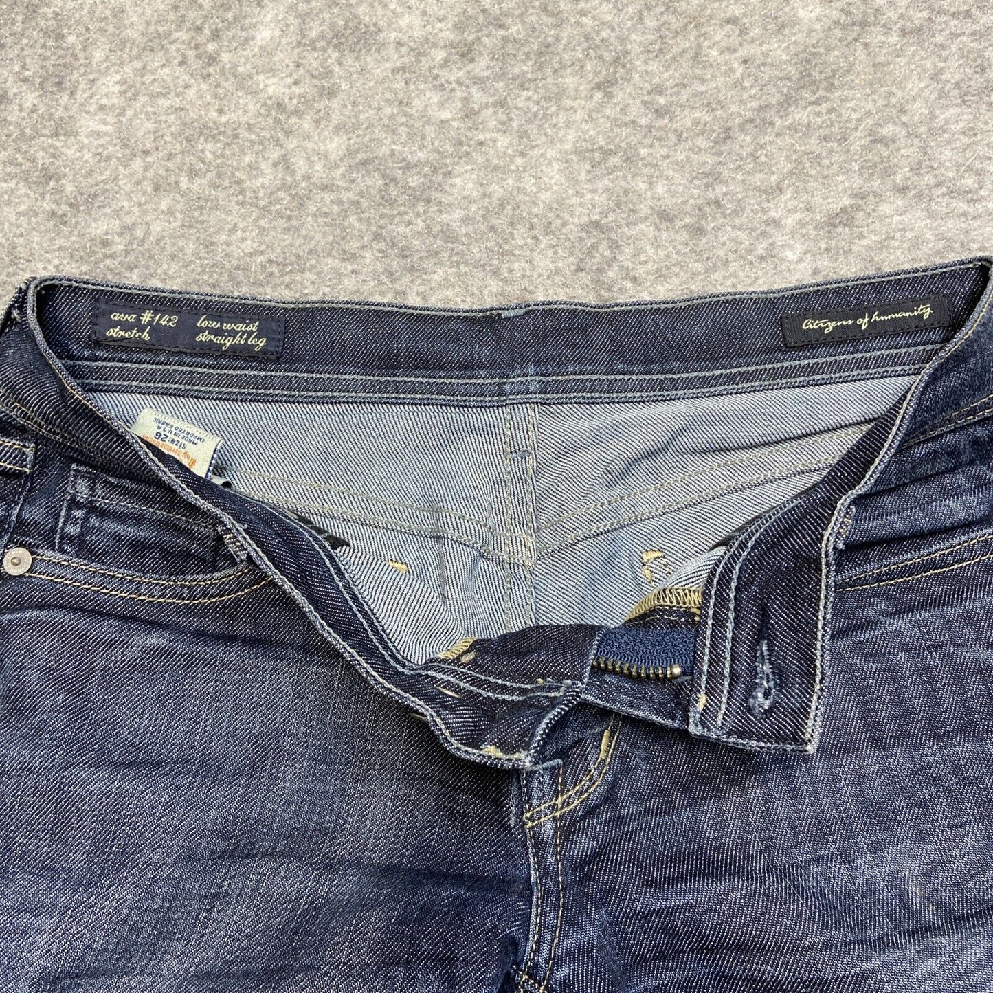 Citizens of Humanity Ava 142 Low Waist Straight Leg Jeans Womens Sz 26 Dark Blue