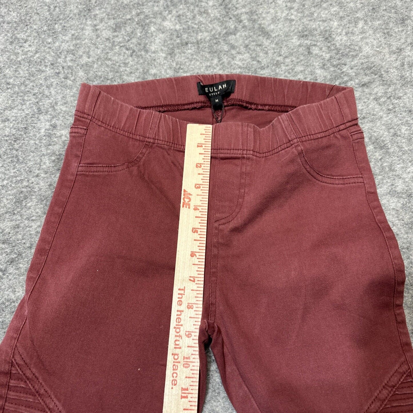 New Beulah Women's Skinny Fit Leggings Size M Medium Red Dark Wash Pants