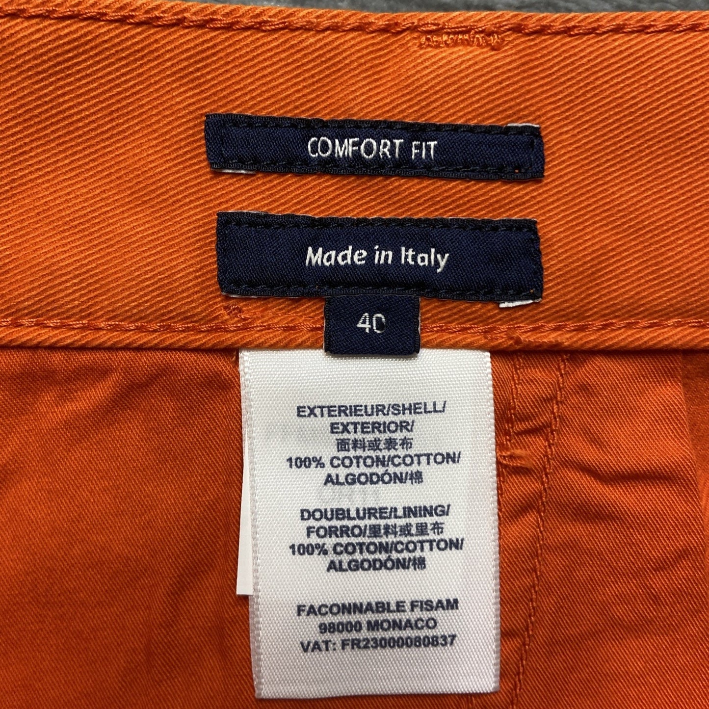 New Faconnable Comfort Fit Straight Jeans Men's Size 40 Blaze Orange