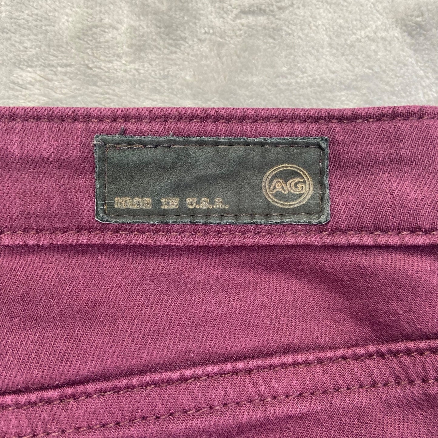 AG Adriano Goldschmied Women's Stevie Ankle Slim Straight Jeans 24R Maroon Red