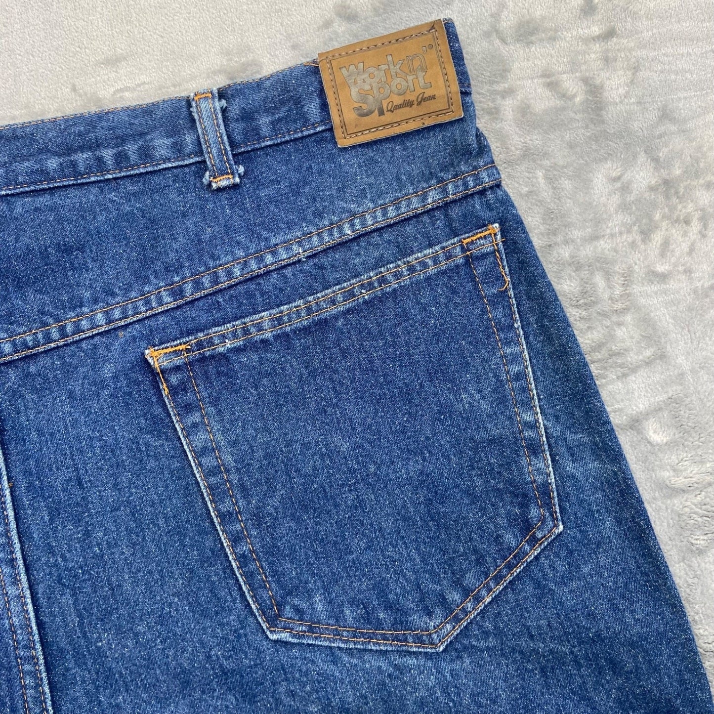 Work n' Sport Men's Quality Jeans 42x28 Blue Denim Regular