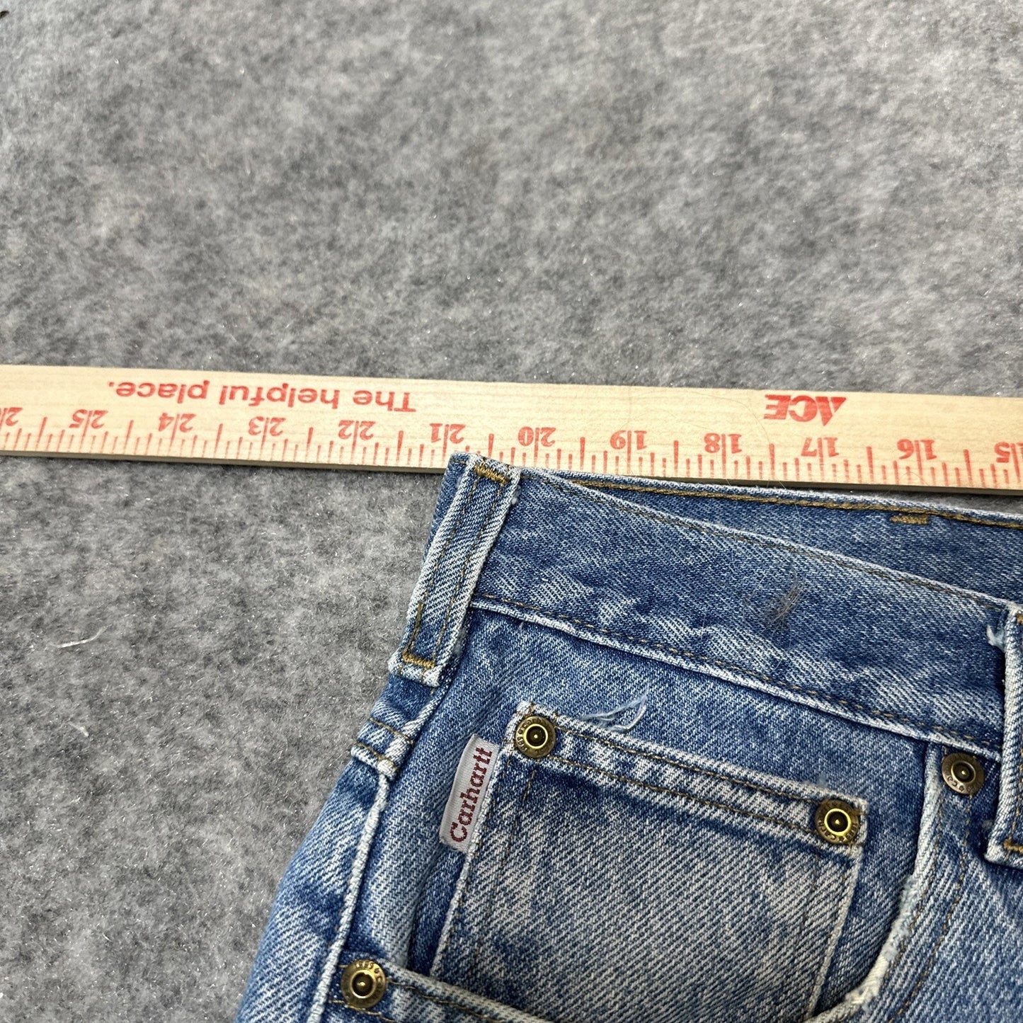 Carhartt Relaxed Fit Men's Straight Jeans Size 44x30 Blue Light Wash Denim