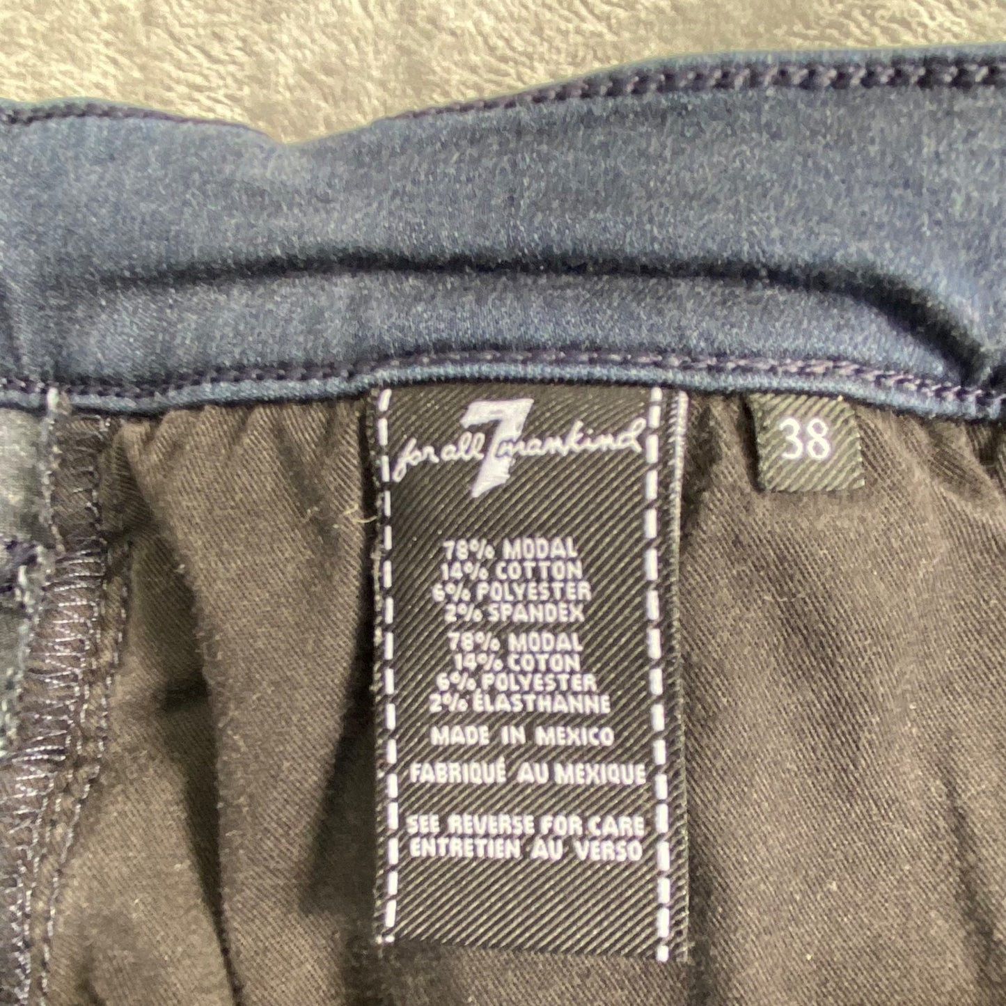 7 For All Mankind Slimmy Men's Jeans Size 38 Dark Blue Denim