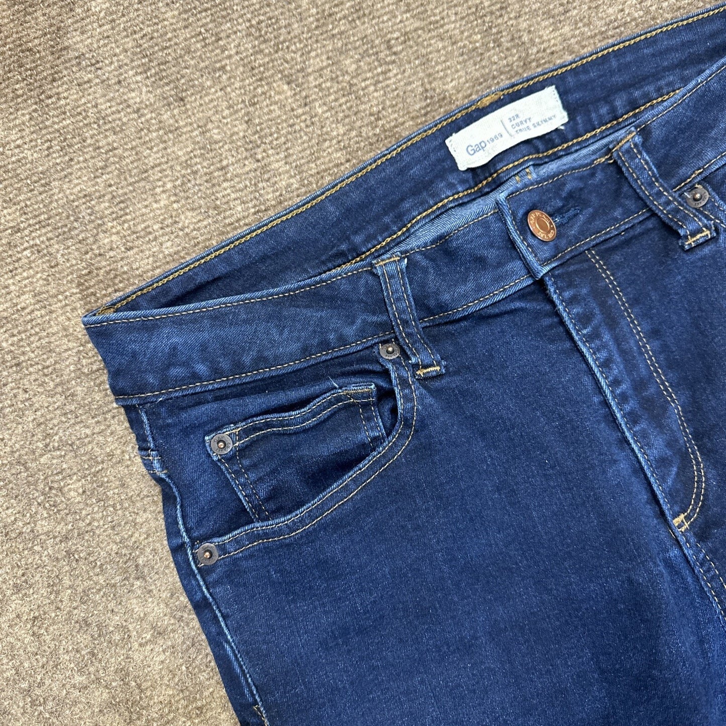Gap 1969 Curvy True Skinny Women's Jeans Size 32 R Blue Dark Wash Denim