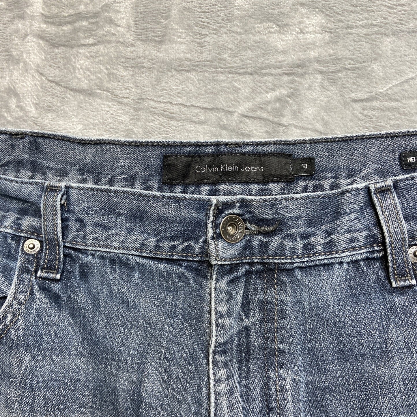Vintage Calvin Klein Relaxed Straight Jeans Men’s Size 40 Blue Denim Dark