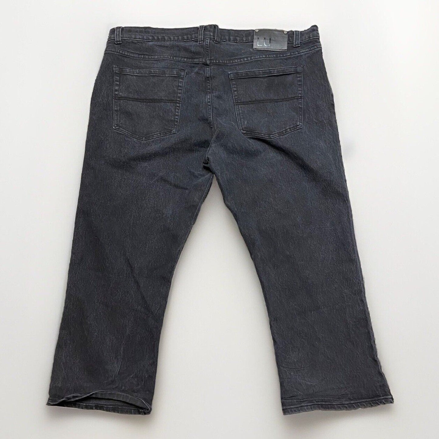 Linea Uomo Relaxed Straight Jeans Men's Size 46x30 Black Denim