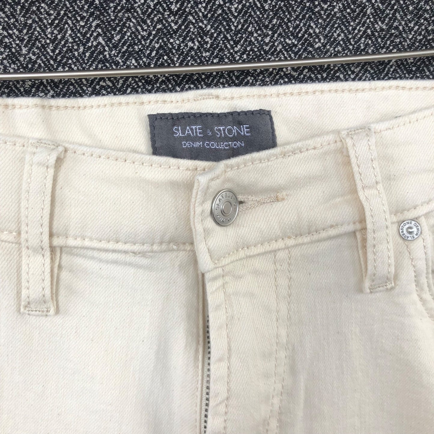 Slate & Stone Men's Crosby Straight Jeans Size 33x32 White Denim