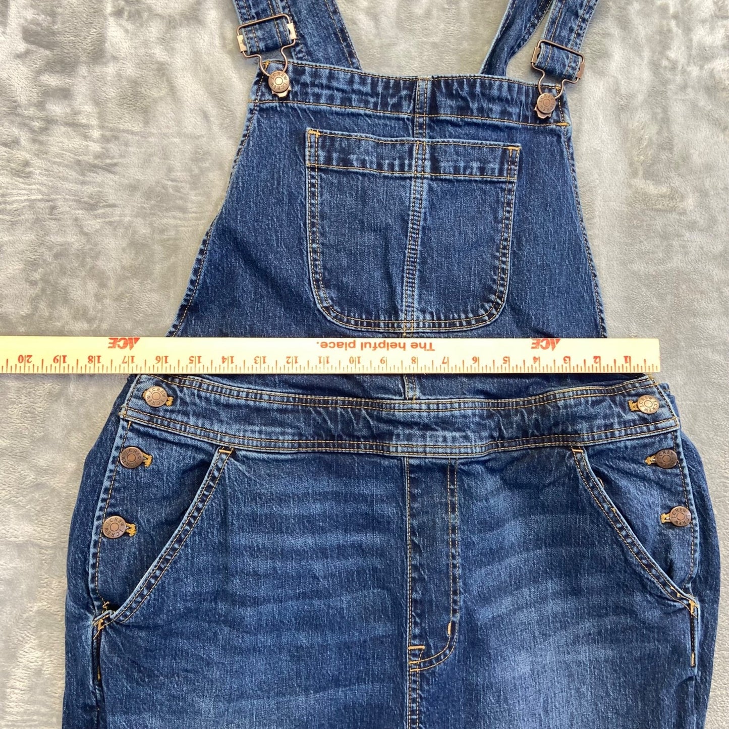 J.Crew Women's Denim Overalls XL Blue Dark Wash