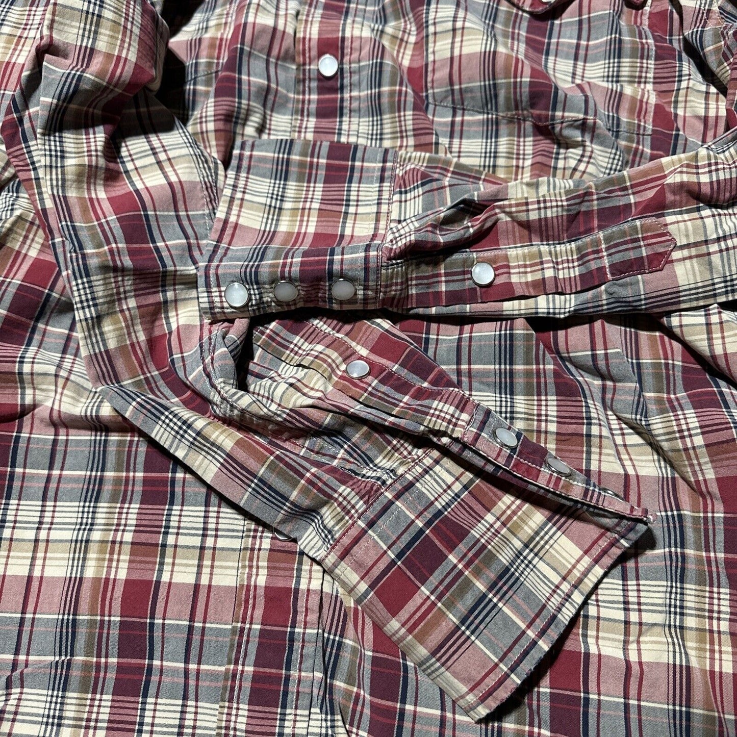 Carhartt Relaxed Fit Men's Plaid Snap Button Up Long Sleeve Shirt Size L