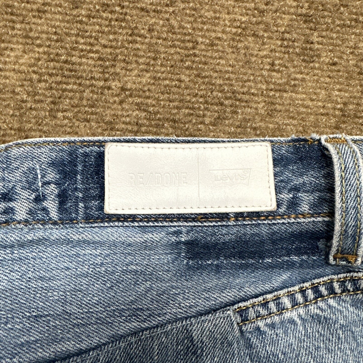 RE/DONE Levi's Patched High Rise Skinny Jeans Womens Sz 27 Blue Denim Button Fly