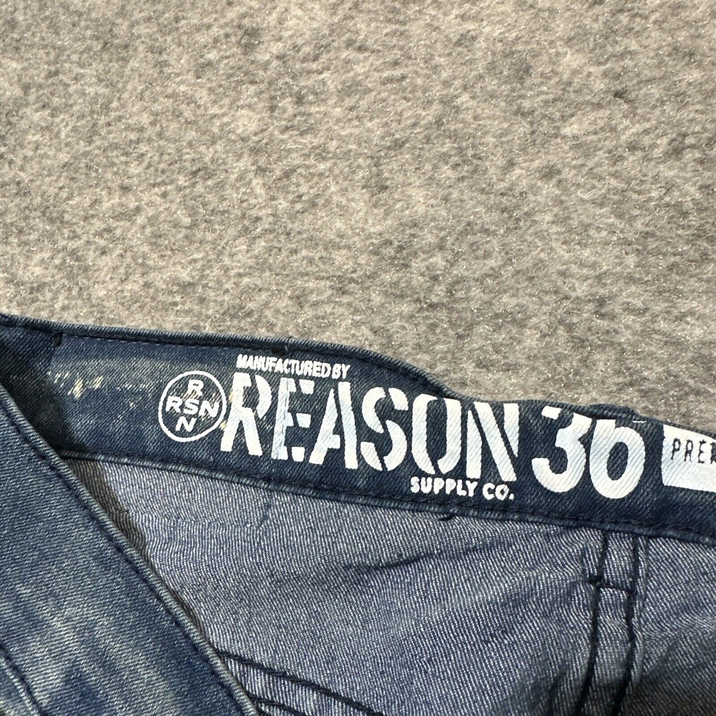 Reason Distressed Skinny Jeans Men's Size 36 Bleached Leg Denim
