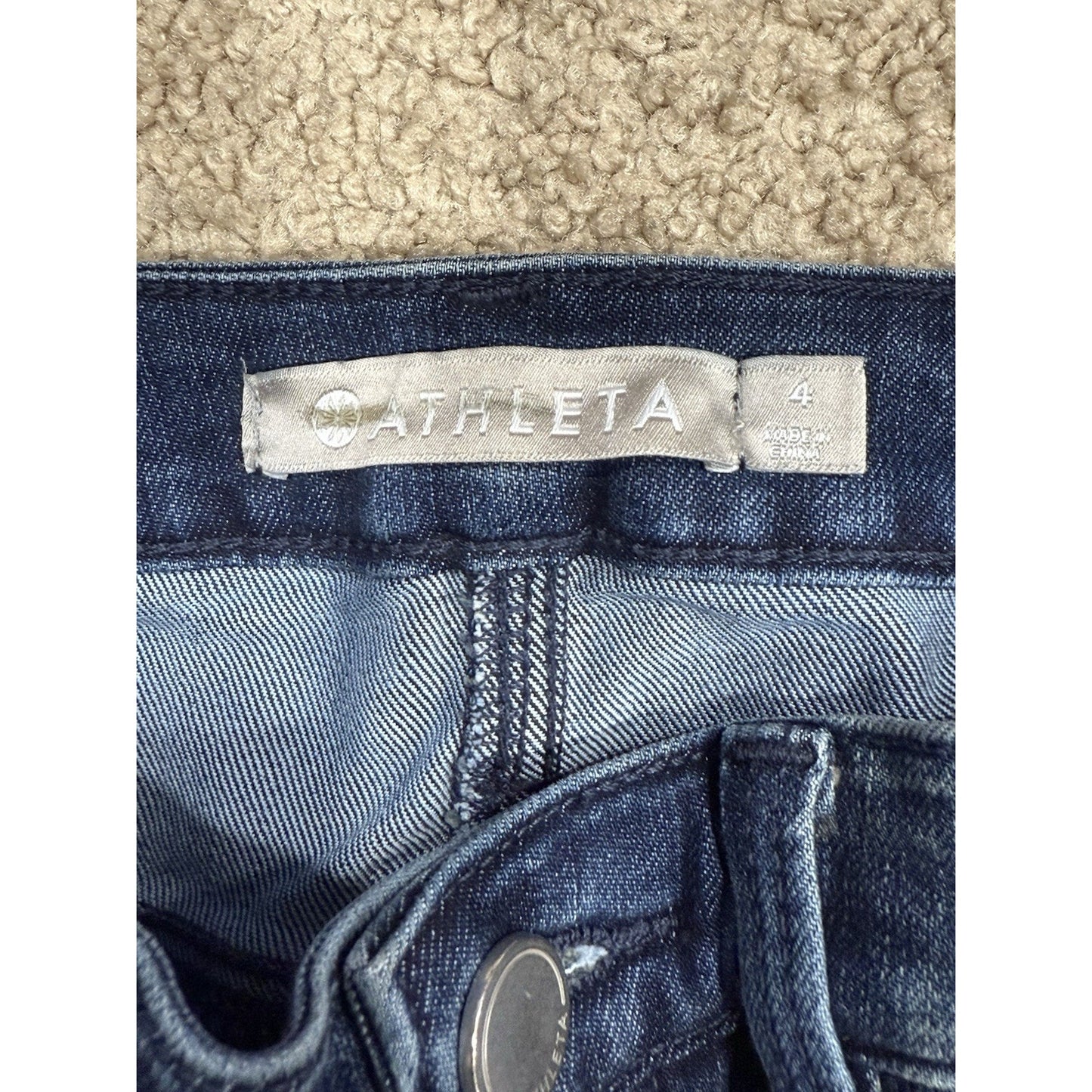 Athleta Sculptek Jeans Stretch Denim Ankle Skinny Dark Blue Wash Women’s Size 4