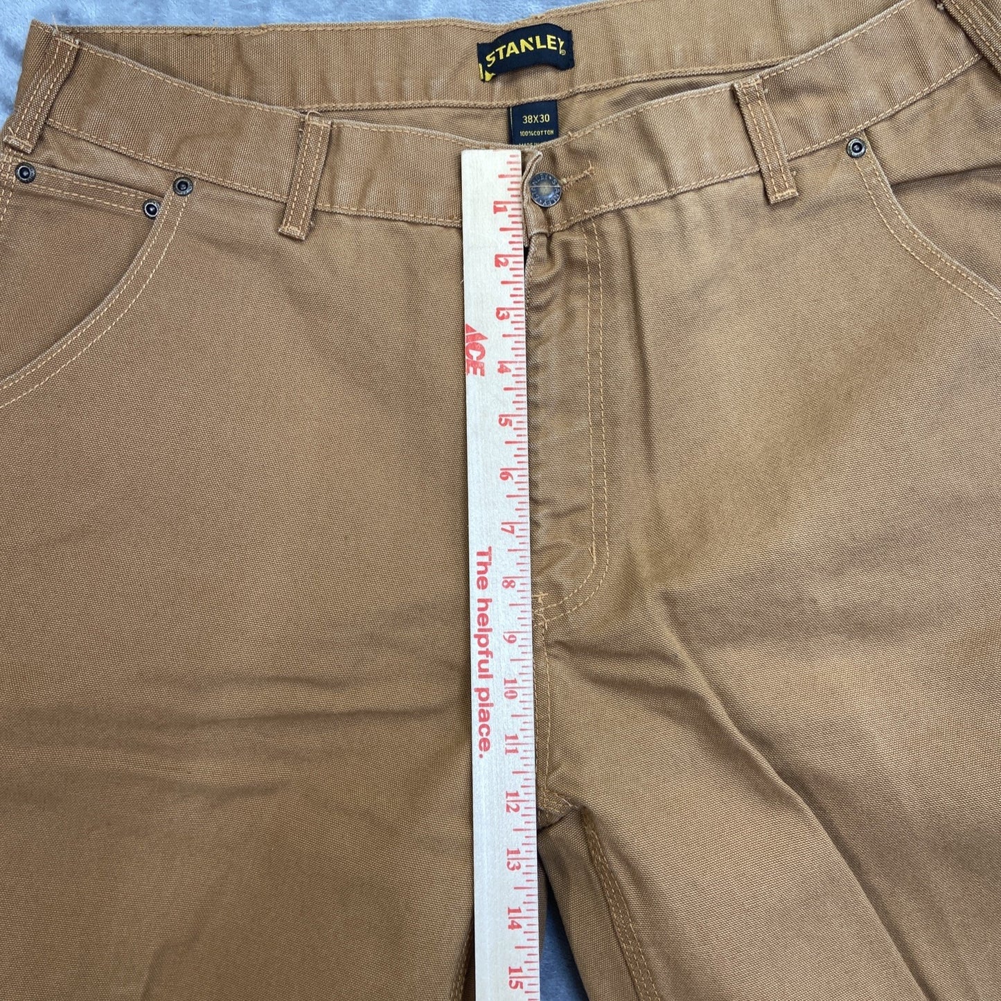 New Stanley Duck Canvas Carpenter Pants Men's Size 38x30 Tan Brown