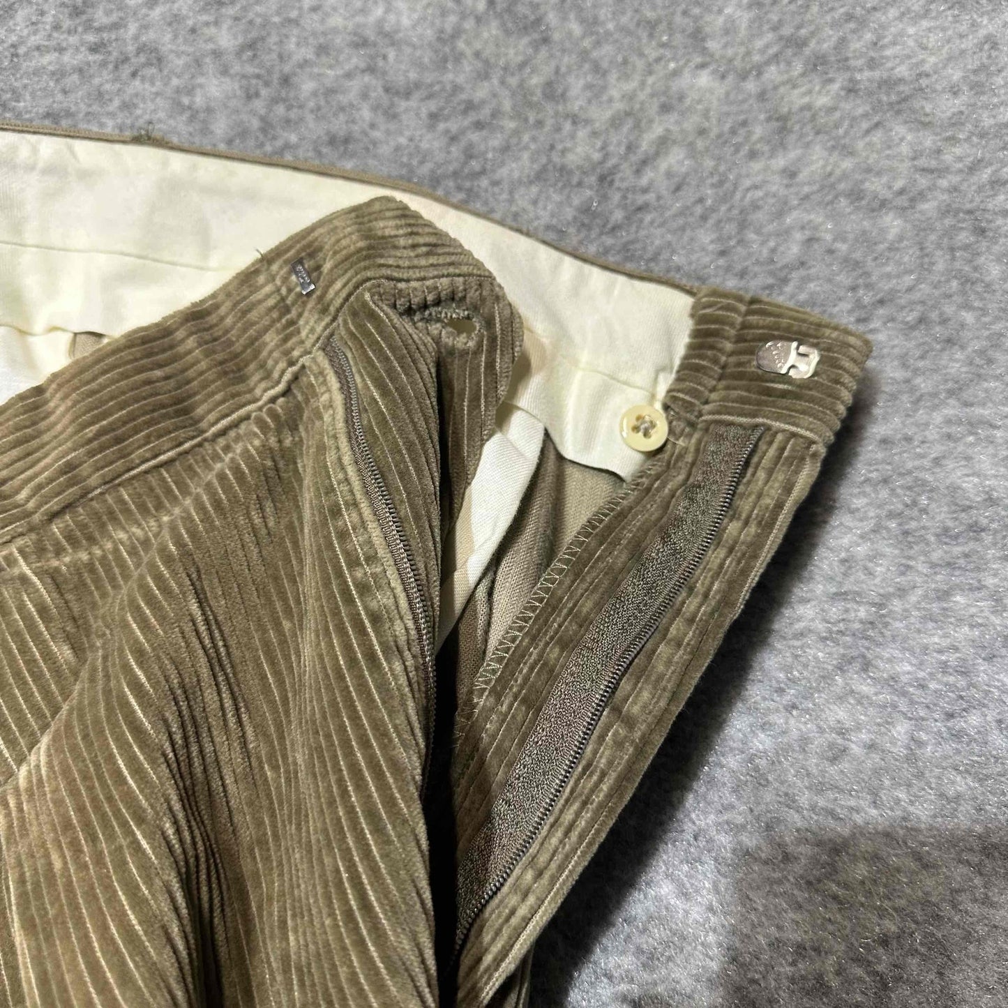 Brooks Brothers Men's Corduroy Pleated Cuffed Dress Pants Size 38 Long Brown