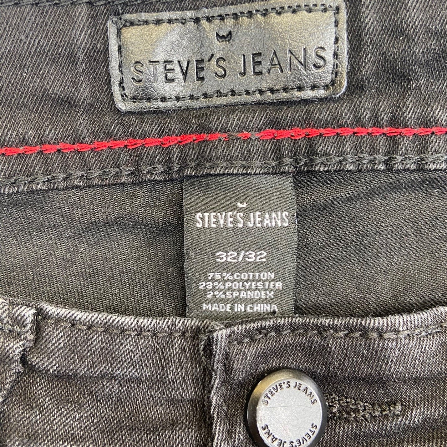 Steve's Jeans Men's Black Slim Fit Jeans Size 32/32 Cotton Blend #534424