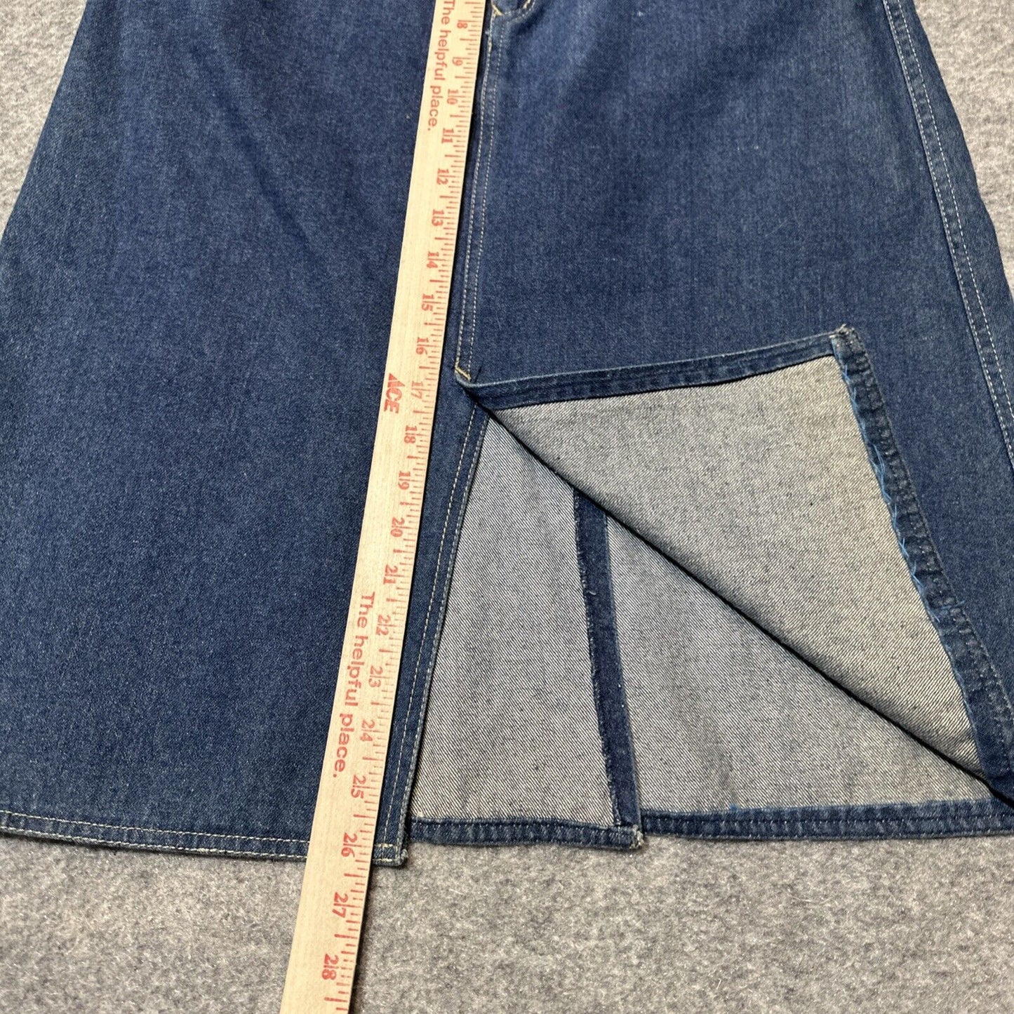 Vintage N'EST-CE PAS? Midi Denim Skirt Women's Size 13/14 Blue Medium Wash Denim