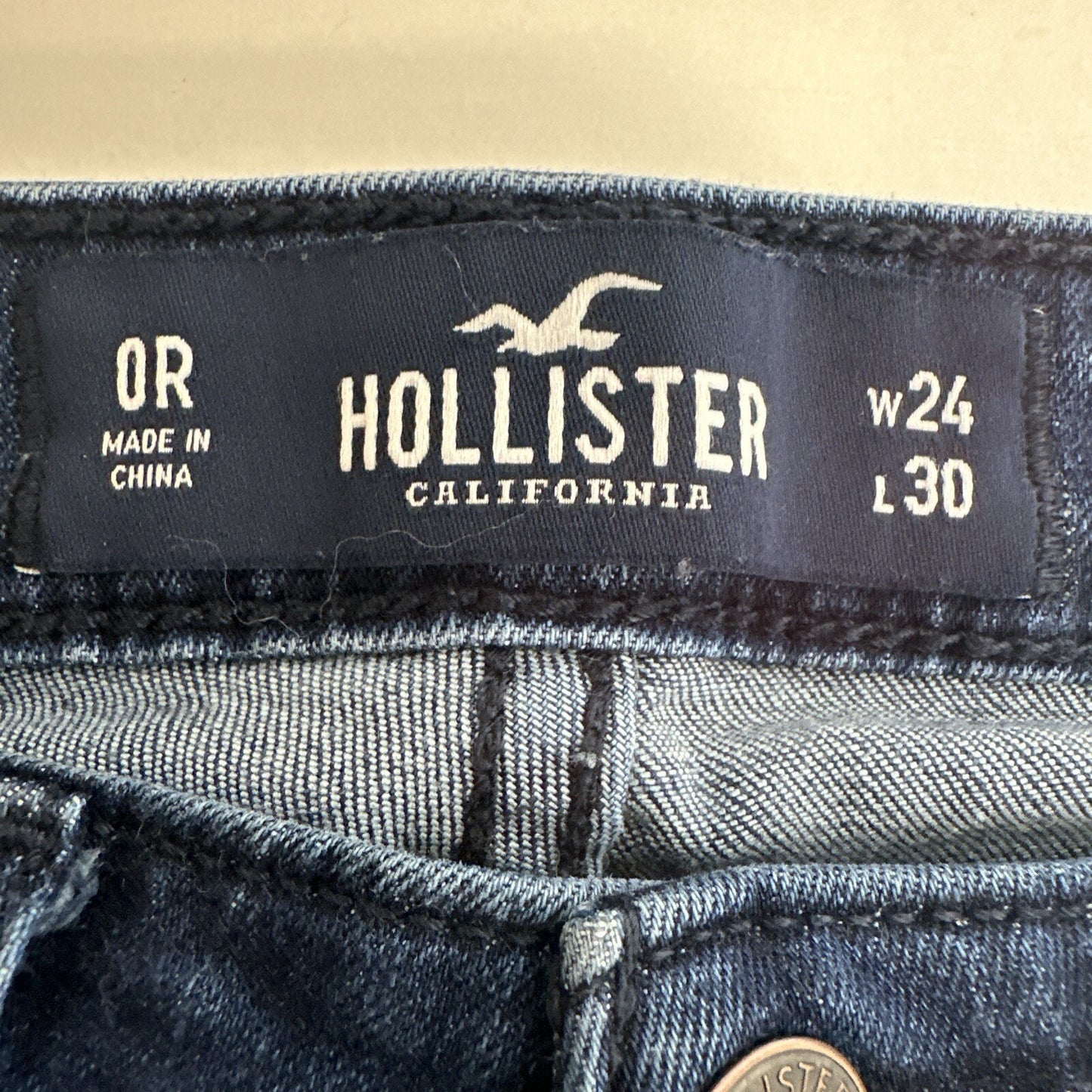 Hollister Classic Stretch Jeans Womens 0R Distressed High Rise Super Skinny Blue