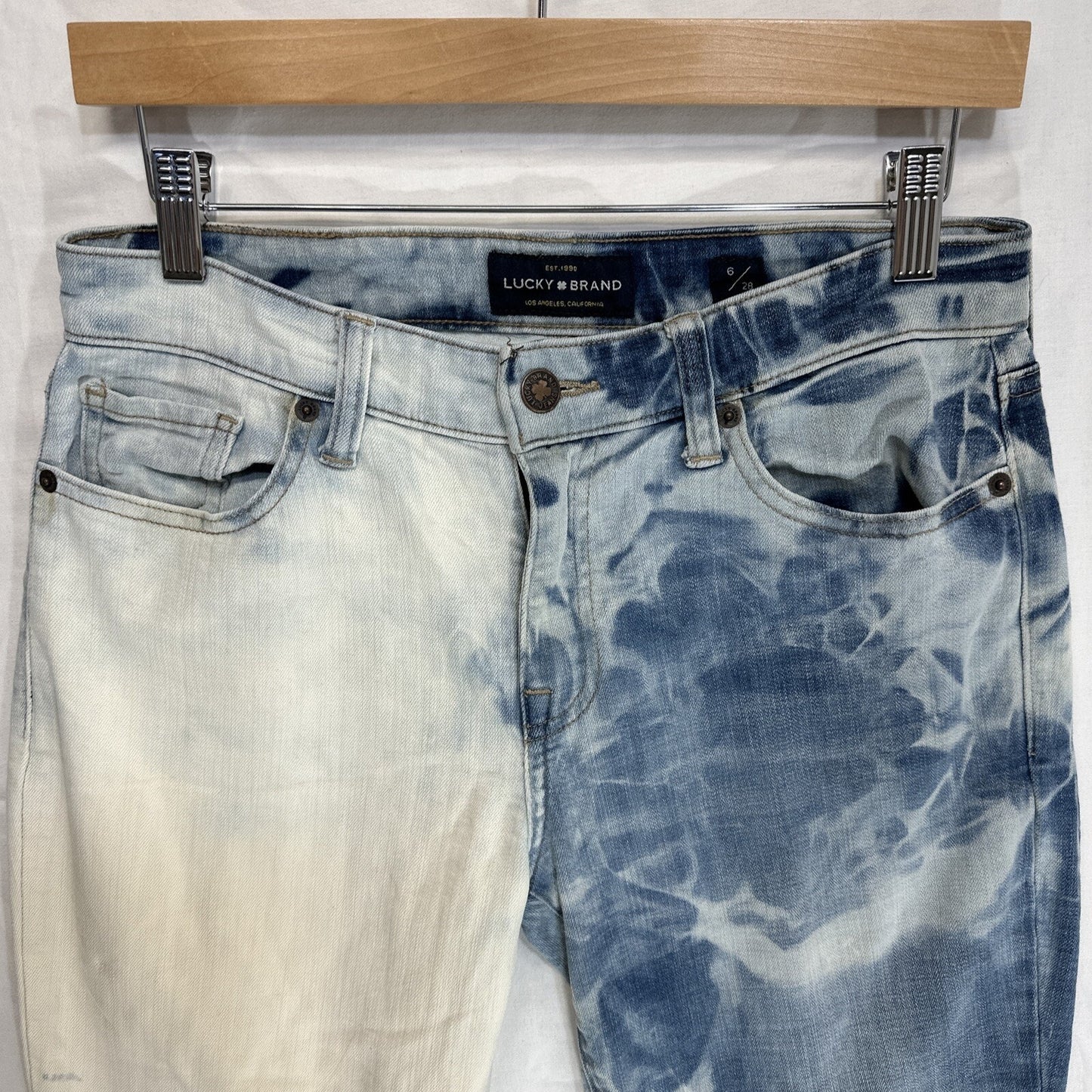Lucky Brand Jeans Womens 6/28 Ava Skinny Mid Rise Light Wash Stretch Blue Denim