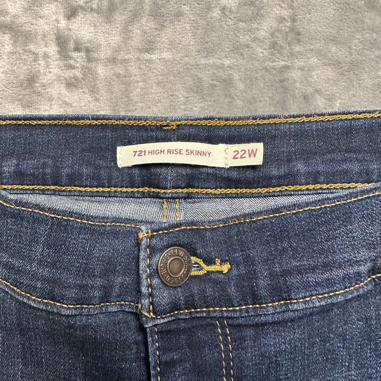 Levi's 721 High Rise Skinny Jeans Men's Size 22W Blue Denim