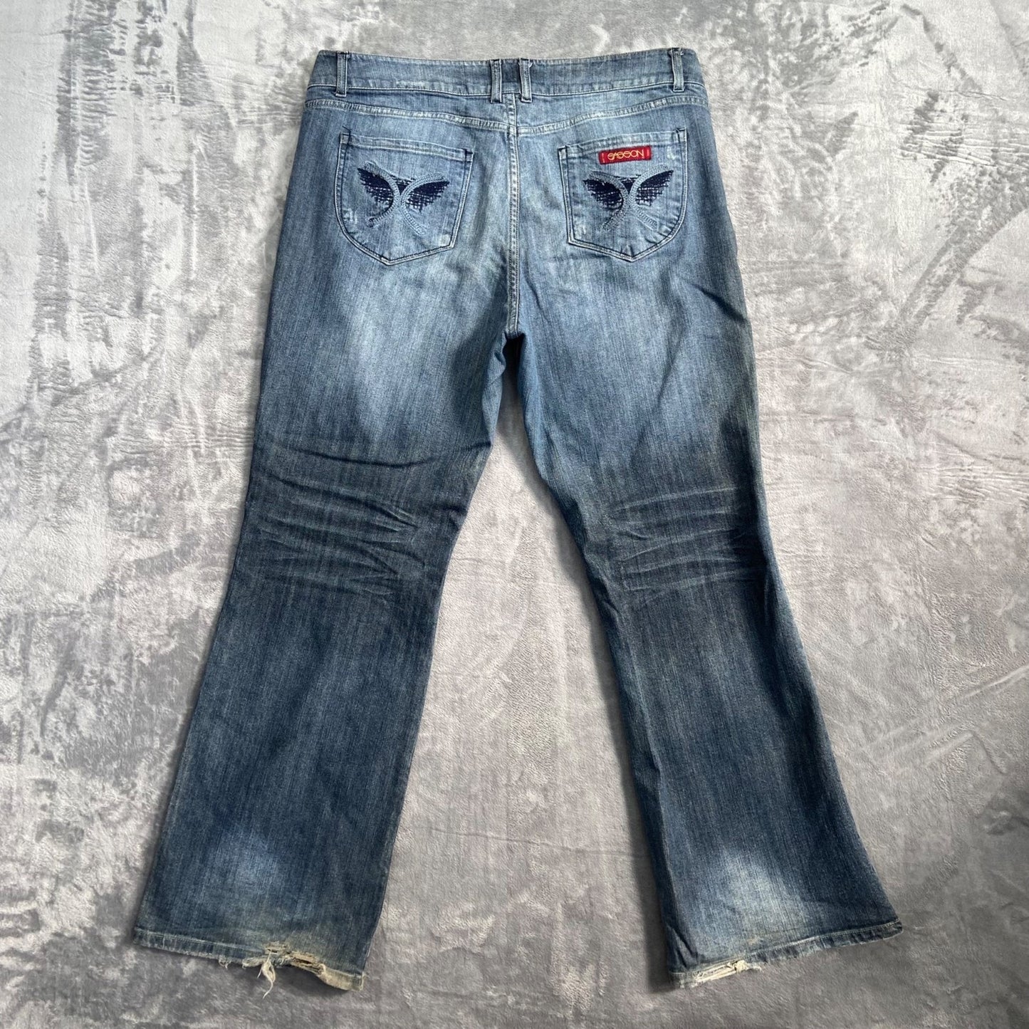 Vintage Sasson Ooh La La Bootcut Jeans Women's Size 18 Blue Denim Embroidered