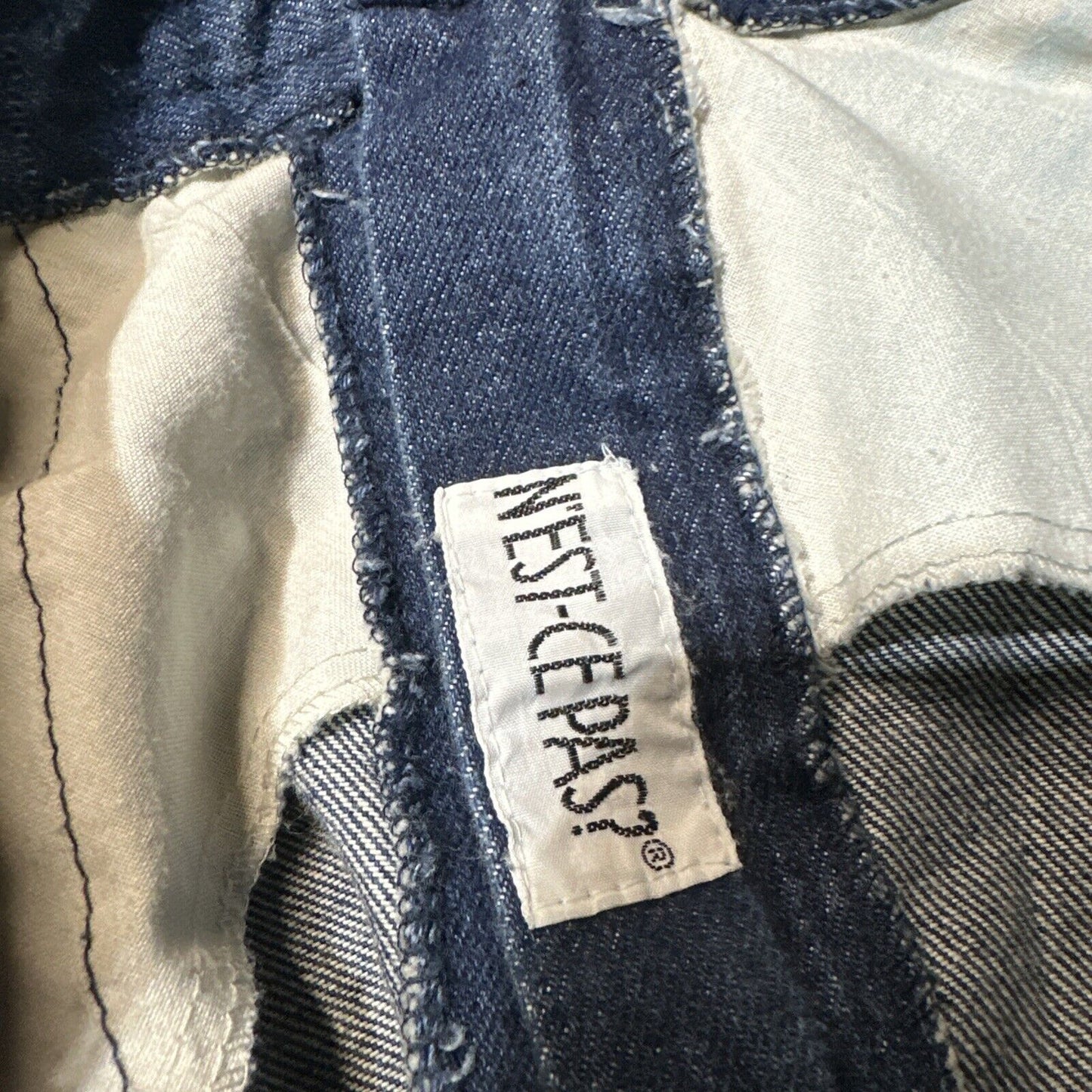 Vintage N'EST-CE PAS? Midi Denim Skirt Women's Size 13/14 Blue Medium Wash Denim