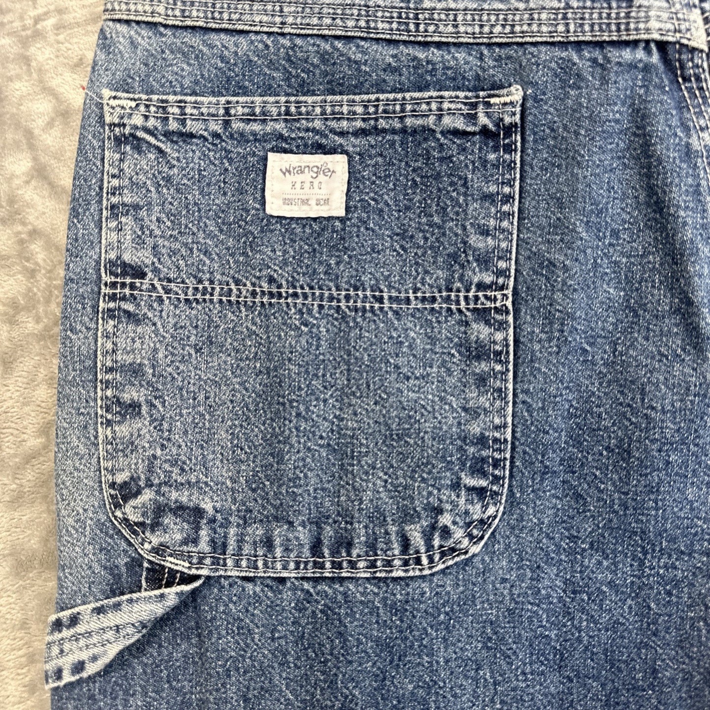 Vintage Wrangler Hero Stripe Sides Carpenter Jeans Mens 33x32 Blue