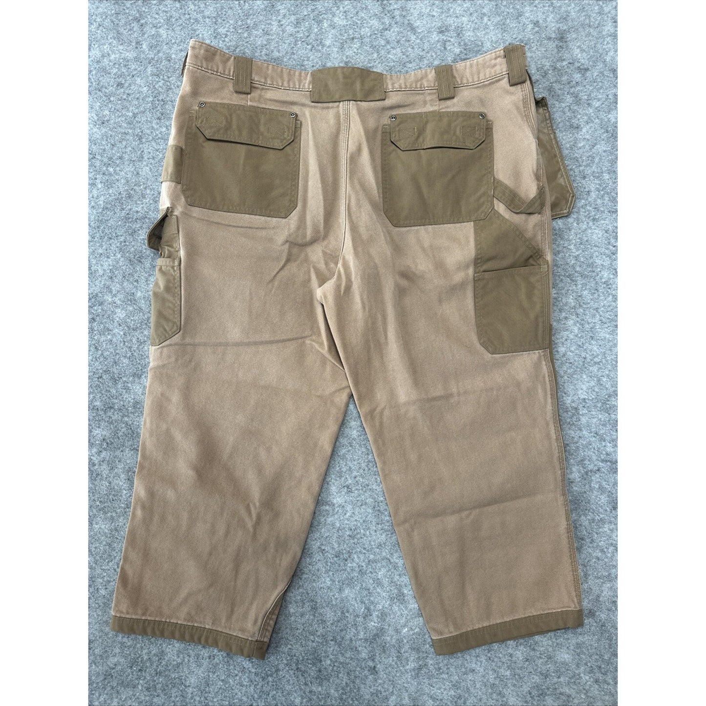 Duluth Men's Double Knee Carpenter Cargo Jeans Sz 44x26 Brown Tool Denim
