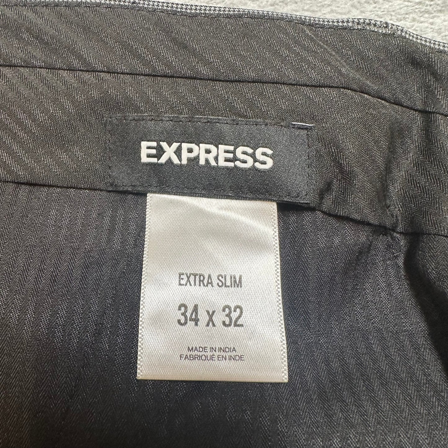 Express Slim Dress Pants Men's Size 34x32 Gray