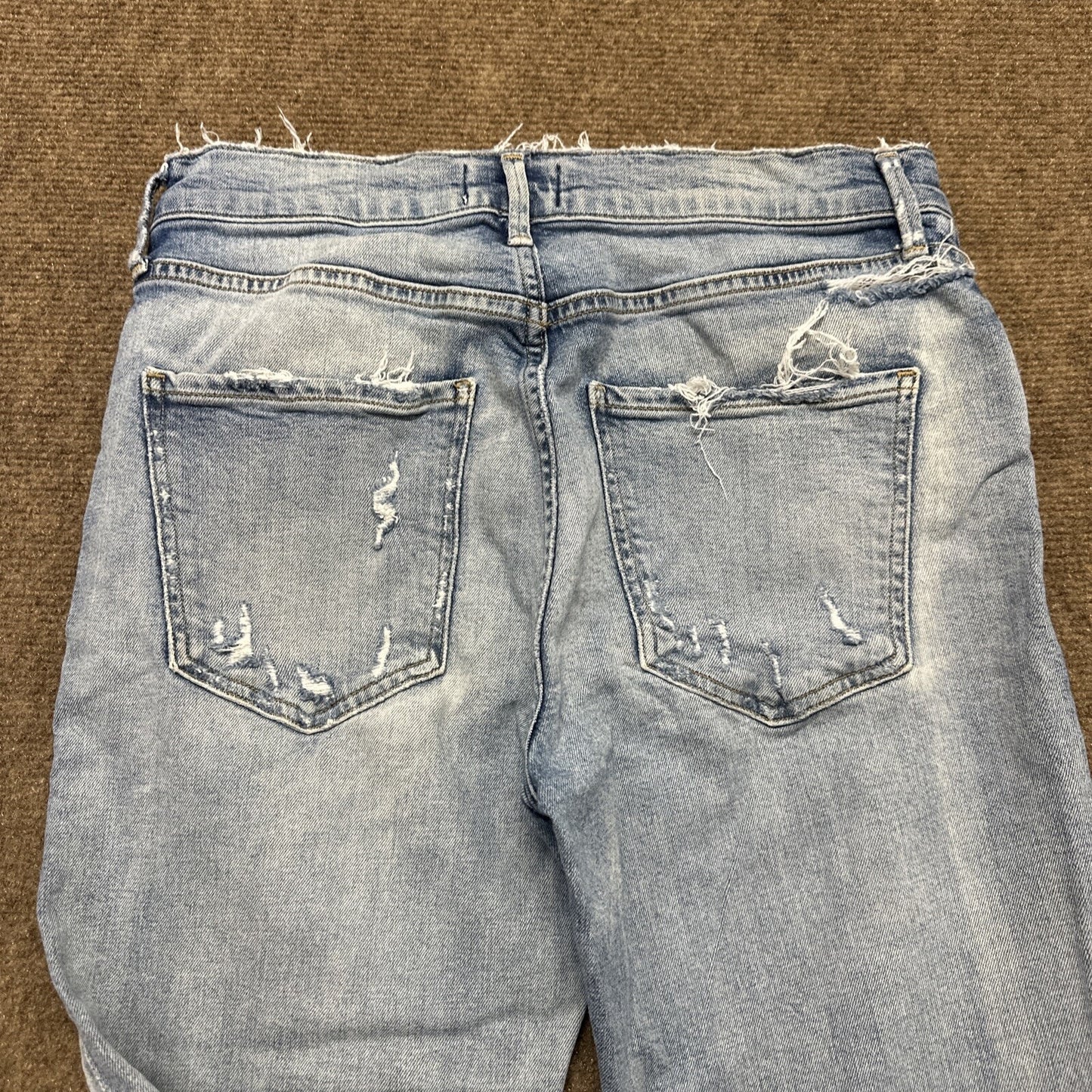 Agolde Distressed Skinny Ankle Jeans Women's Size 27 Light Blue Denim