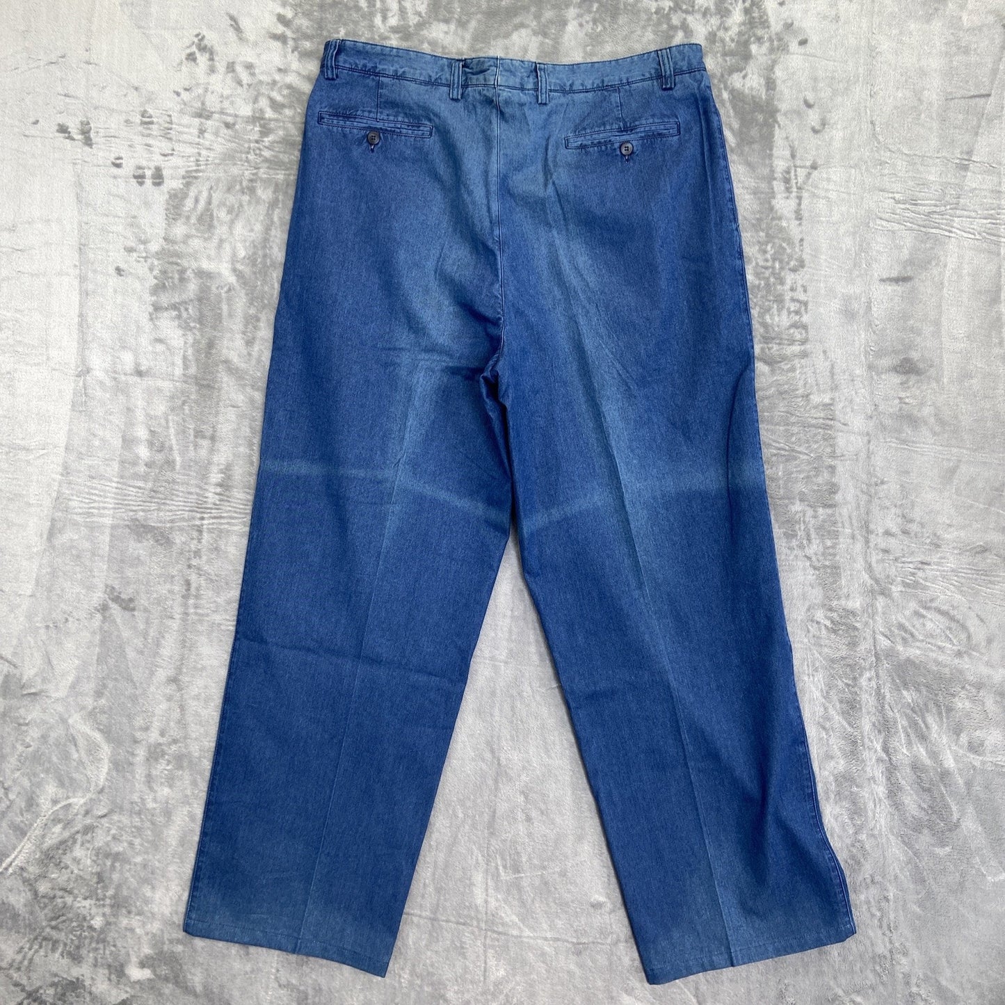 Vintage Zanella Pleated Straight Jeans Men's Size 36 Blue Denim