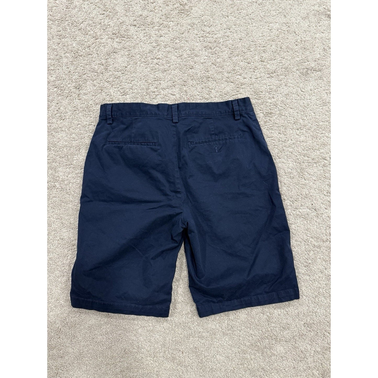 Banana Republic Emerson Chino Shorts Men's 32 Navy Flat Front Slash Pocket