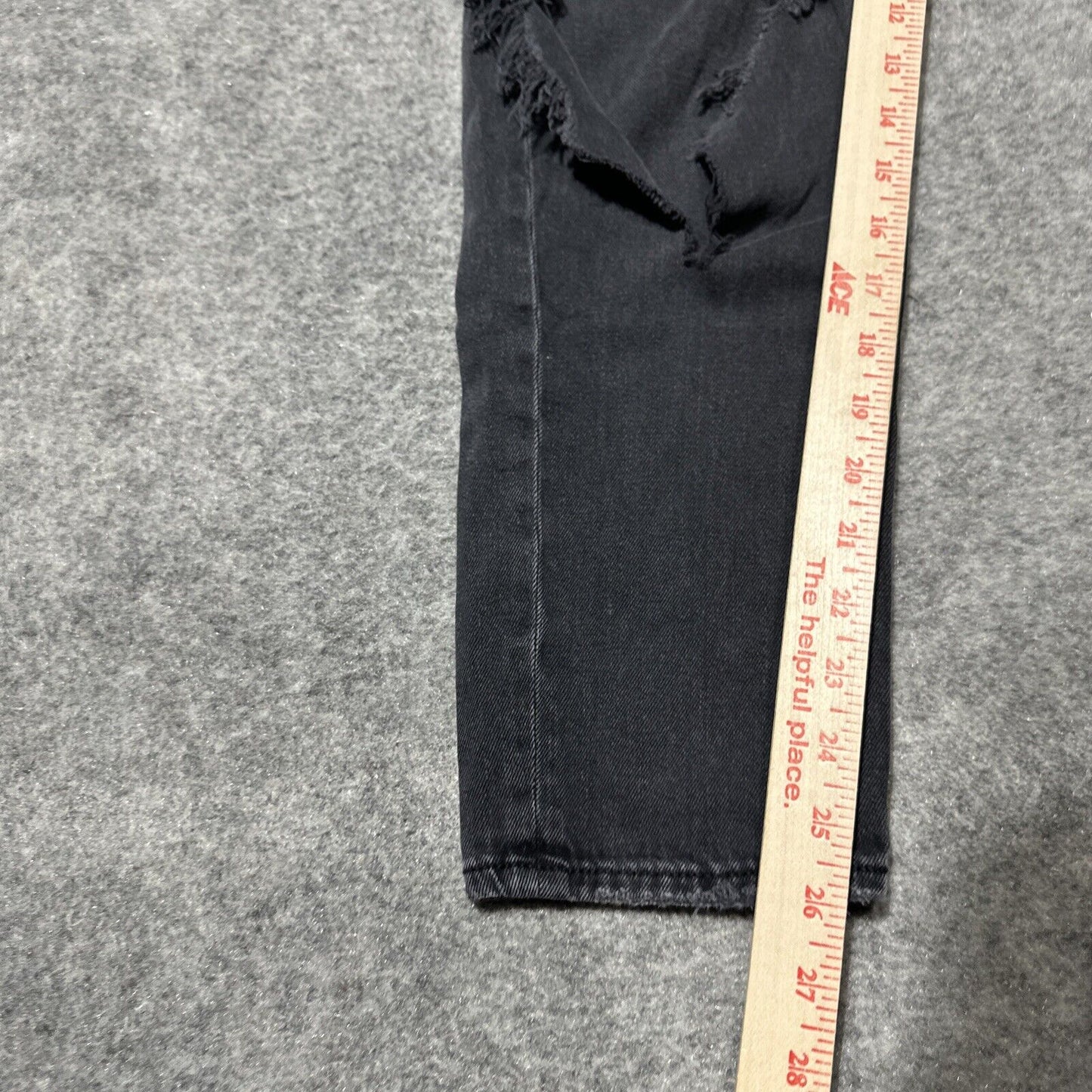 American Eagle Comfort Stretch Waistband Women's Distressed Mom Jeans Sz 6 Black