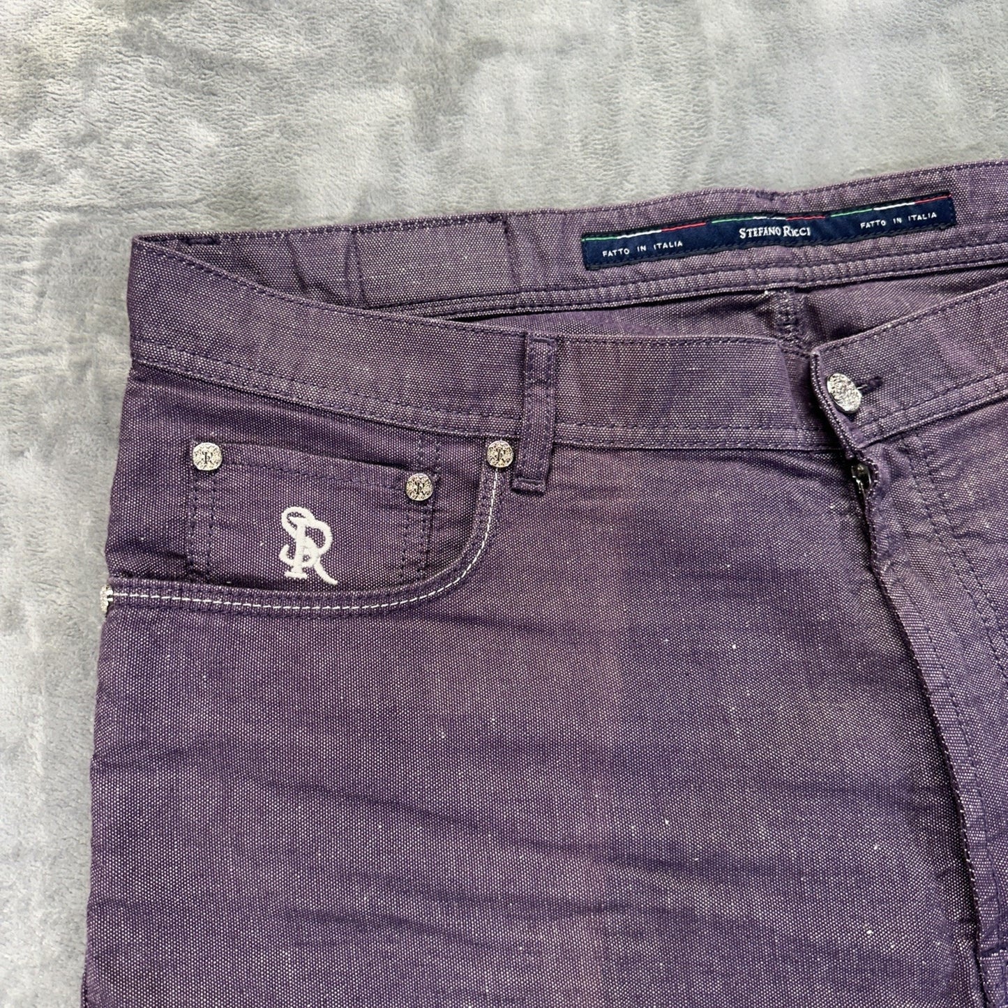 New Stefano Ricci Straight Jeans Men's Size 40 Lavender Purple Denim