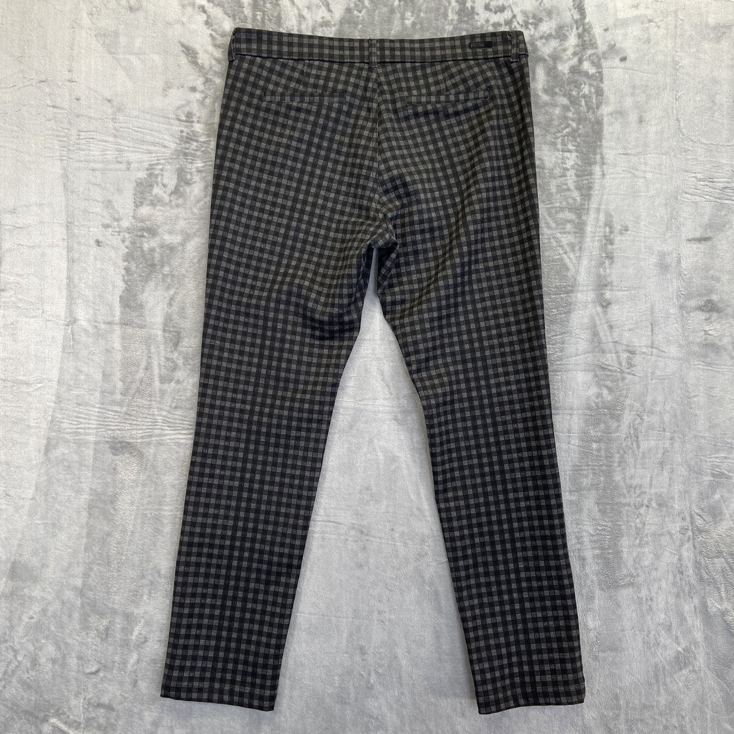 KUT From The Kloth Skinny Trousers Women's Size 14L Plaid Black Dress Pants