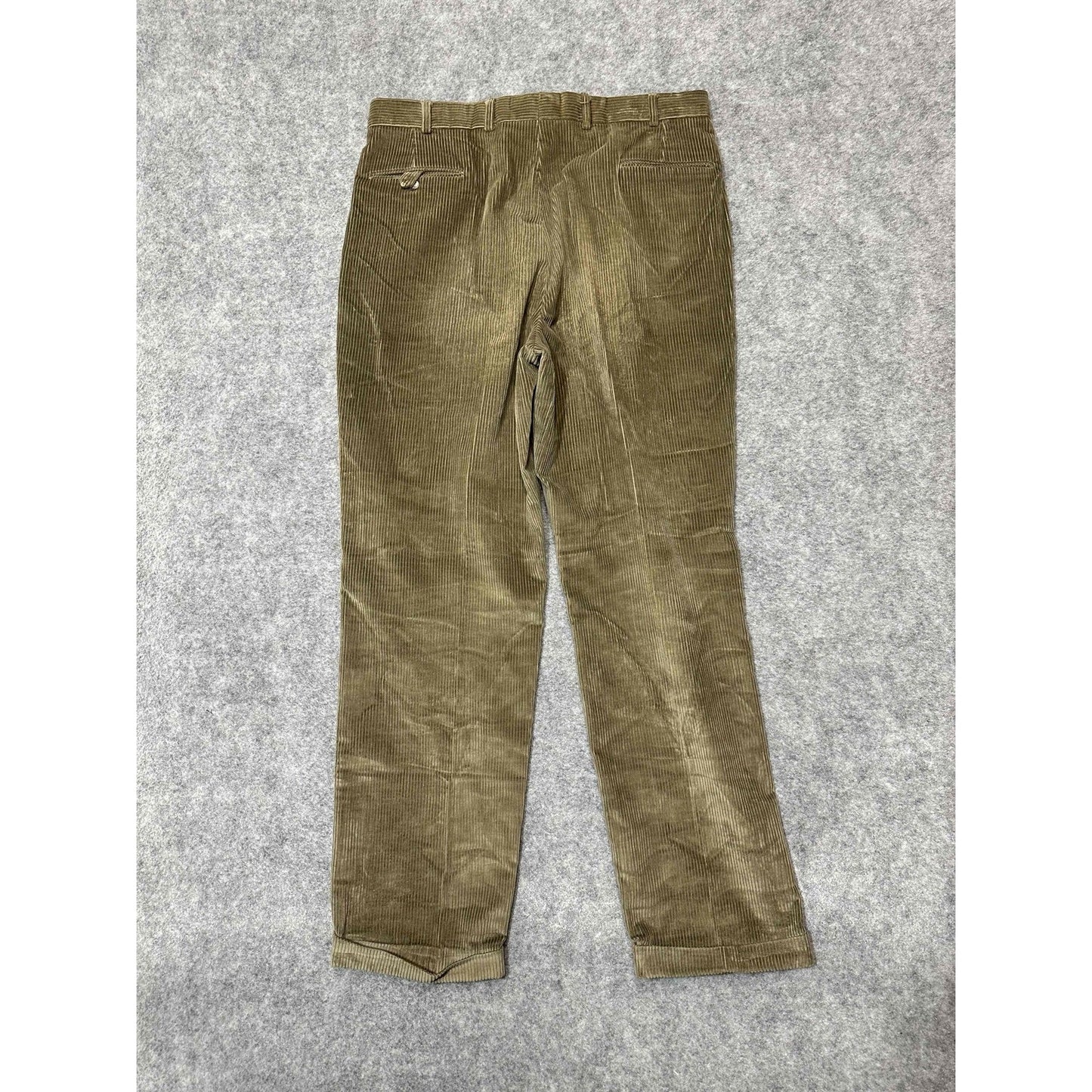 Brooks Brothers Men's Corduroy Pleated Cuffed Dress Pants Size 38 Long Brown