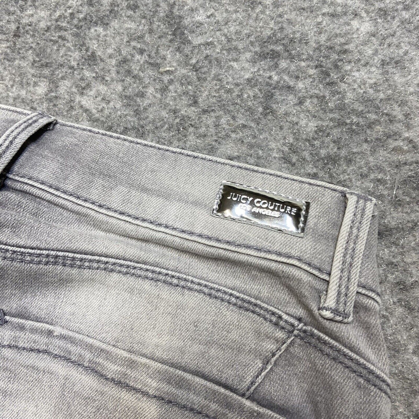 Juicy Couture Distressed Skinny Jeans Women's Size 28 Gray Sequin Embellished