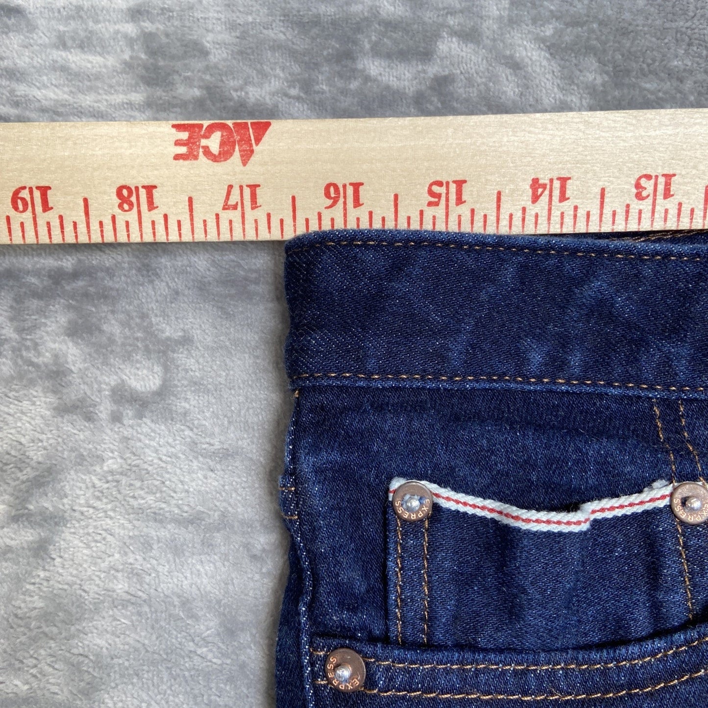 Express Selvedge Slim Jeans Mens Size 33x30 Blue Dark Wash Denim