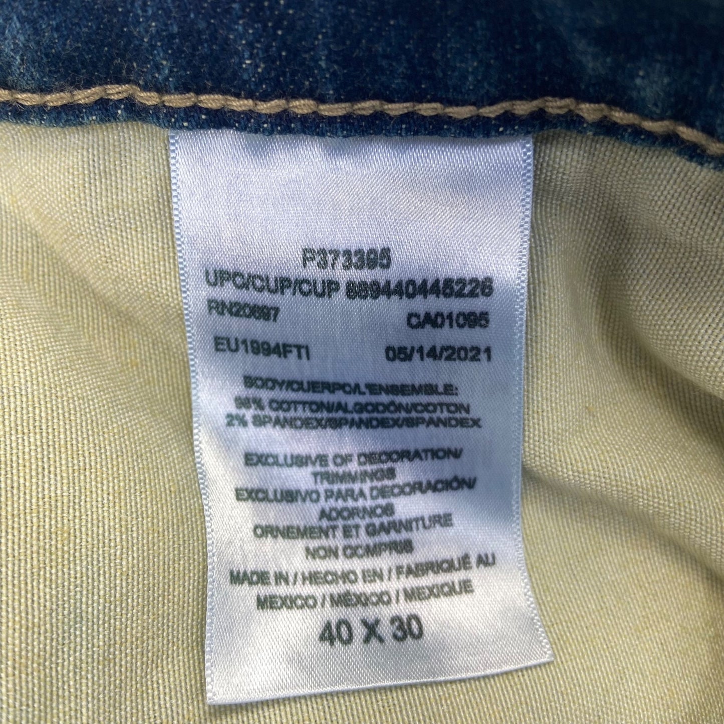 Dickies Men's Carpenter Straight Jeans Size 40x30 Blue