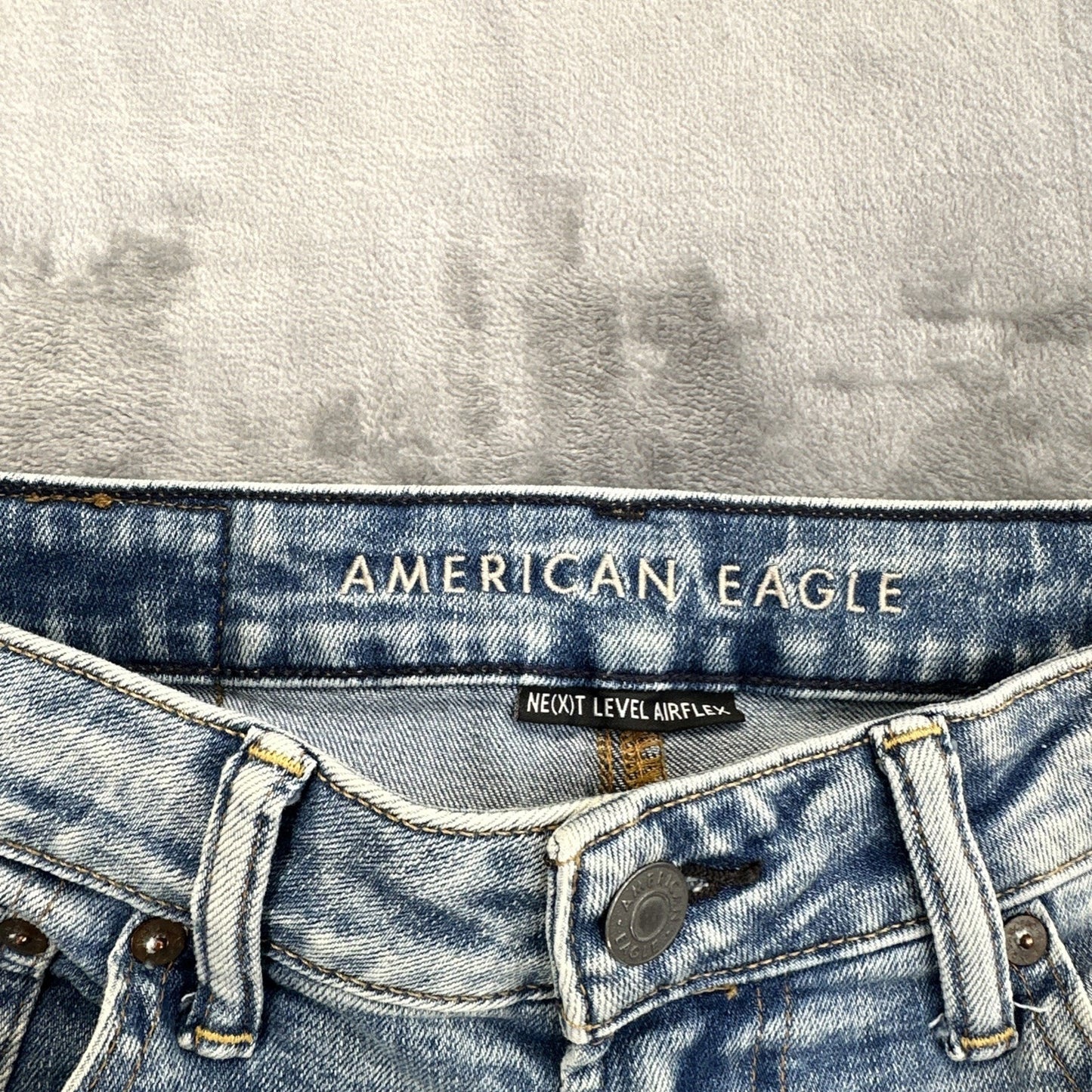American Eagle Distressed AirFlex Athletic Skinny Jeans Men's Size 28x30 Blue