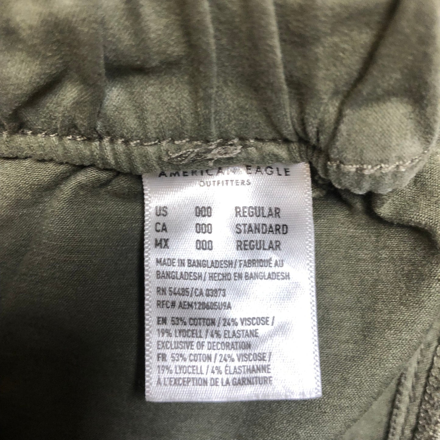 New American Eagle Jogger Pants Women's Size 000 Green Olive