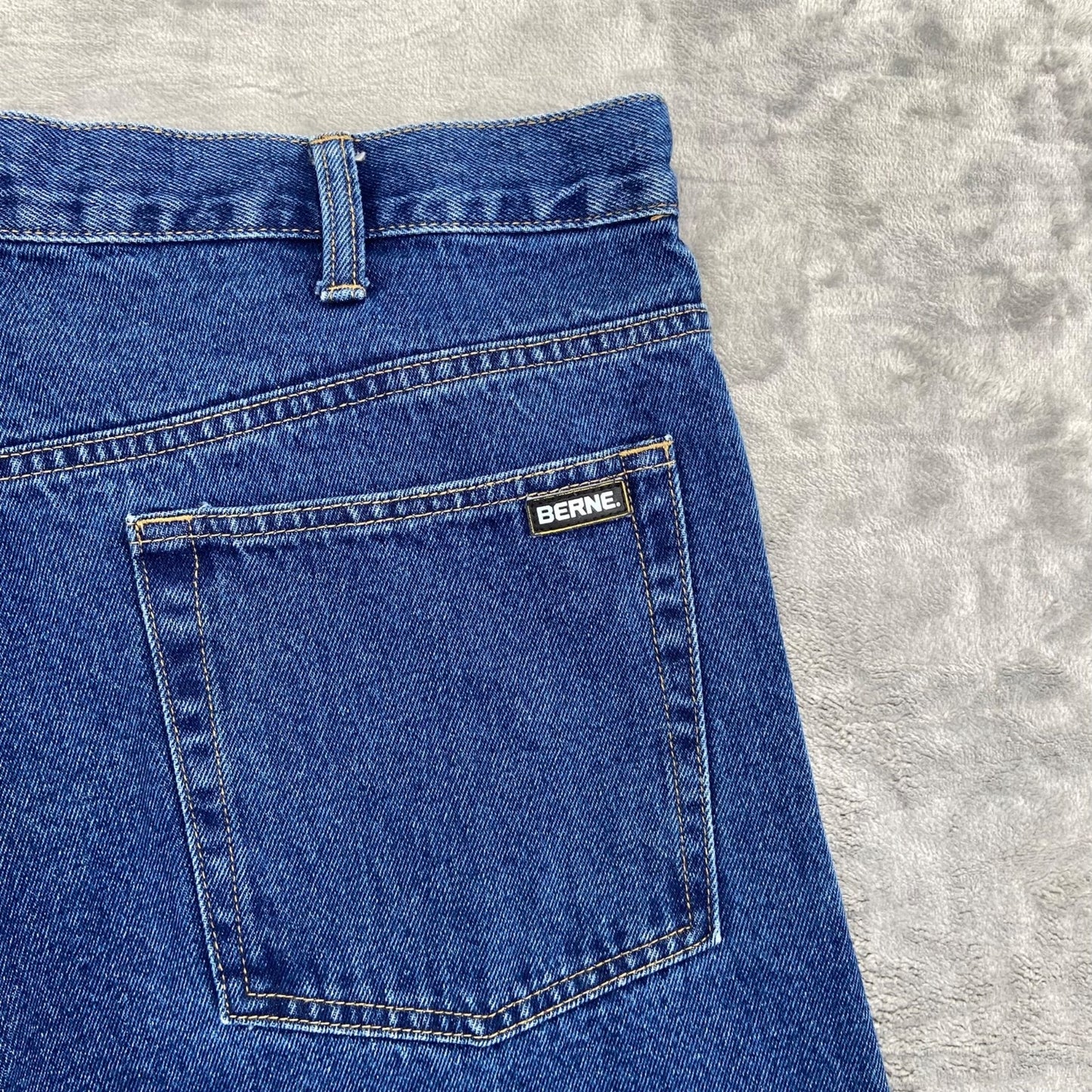 Berne Men's Straight Jeans Size 38x28 Blue Denim