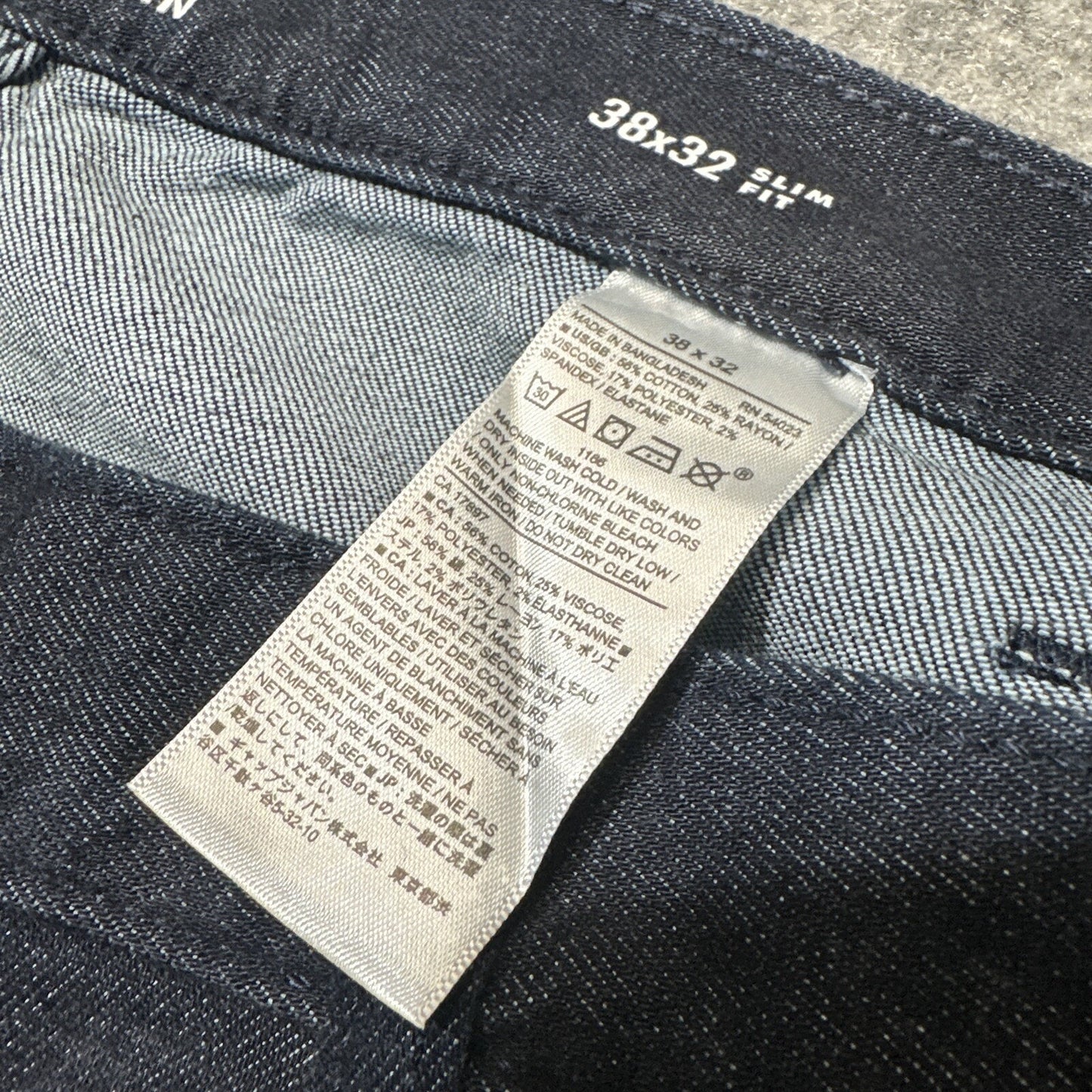 New Banana Republic Travel Jean Slim Fit Jeans Mens Size 38x32 Dark Blue Denim