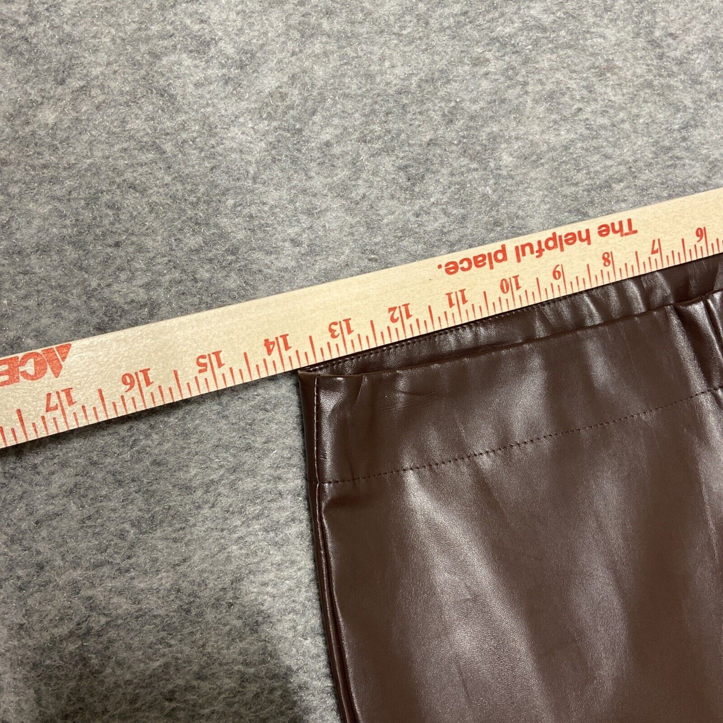 Suzanne Betro Faux Leather Leggings Women's Size M Brown Pull on Side Zip Pants
