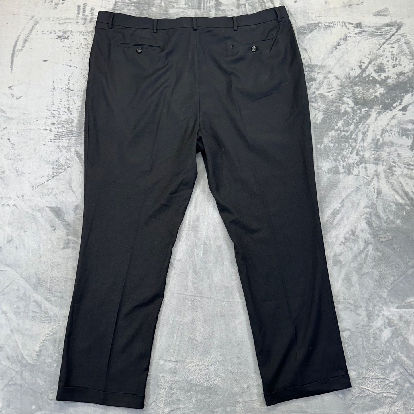 Roundtree & Yorke Men's Pleated Dress Pants 48x32 Black