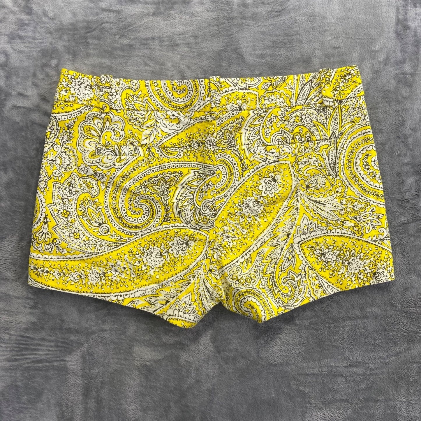 J.Crew Women's Paisley Shorts Size 6 Yellow Floral Shorts Summer