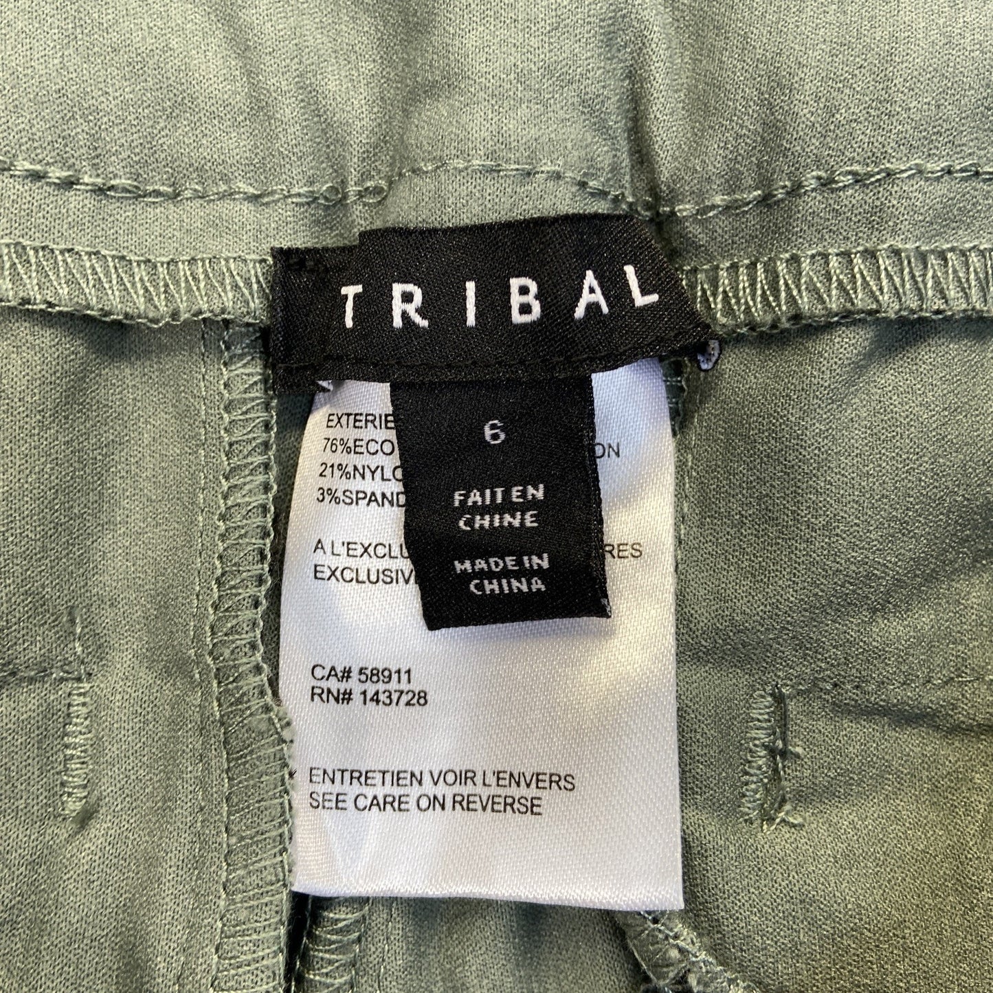 New Tribal Stretch Cuffed Ankle Leggings Women's Size 6 Green