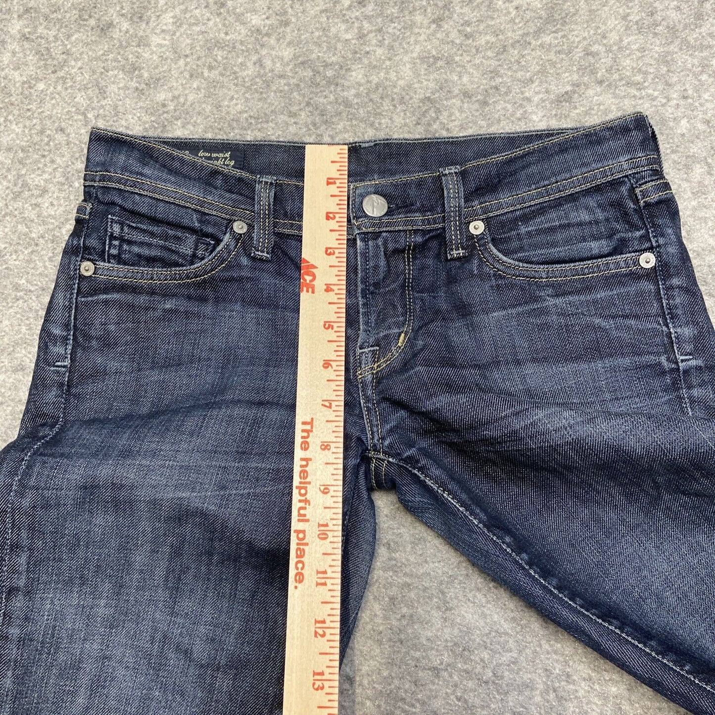 Citizens of Humanity Ava 142 Low Waist Straight Leg Jeans Womens Sz 26 Dark Blue